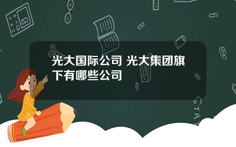 光大国际公司 光大集团旗下有哪些公司